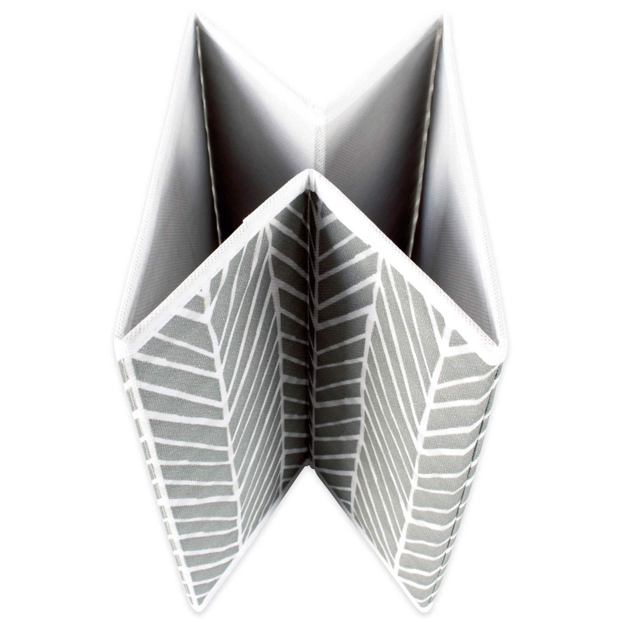 DII® 13" Gray Herringbone Square Non-Woven Fabric Cubes, 2ct.
